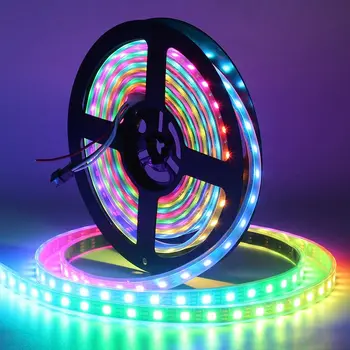 RGB LED Strip Gaismas 5050 2835 DC12V Neona Lentes Ūdensnecaurlaidīga Elastīga LED Diožu Lentas 60LEDs/m 5M 12V LED Lentes Mājas Apdare