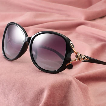 Rhinestone Lielgabarīta Saulesbrilles Sieviešu Polarizētās Classic Kvadrātveida Rāmis Melns Toņos Sieviešu Luksusa Apdares Dizaina Brilles