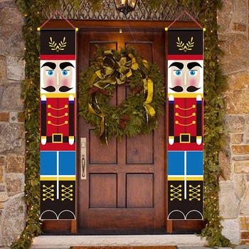 Riekstkodis Karavīrs Ziemassvētku Banner Mājas Dekoru Priecīgus Ziemassvētkus Durvju Dekori Ir 2021. Cute Ziemassvētku Rotājumu Laimīgu Jauno Gadu Dāvanas