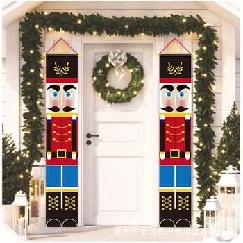 Riekstkodis Karavīrs Ziemassvētku Banner Mājas Dekoru Priecīgus Ziemassvētkus Durvju Dekori Ir 2021. Cute Ziemassvētku Rotājumu Laimīgu Jauno Gadu Dāvanas