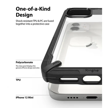 Ringke Kodolsintēzes X iPhone 12 Mini Lietā Smago Triecienu Absorbciju Pārredzamu Grūti PC Atpakaļ Mīksto TPU Rāmja Vāks