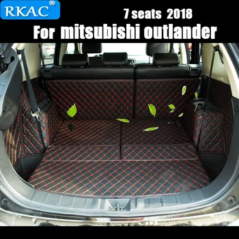 RKAC Auto Pasūtījuma Īpašu Bagāžnieka Paklāji Mitsubishi Outlander 7seats Izturīgs, Ūdensnecaurlaidīgs Paklājus Outlander 7 Sdvietas 2018