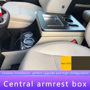 Rmrest Lodziņā Centrālās Kontrole, LED Gaismas Saturu Storage Box Car Styling Piederumi Mercedes-Benz Vito W447 2016 2017 2018