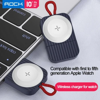 ROCK Smart Skatīties Bezvadu Lādētāju iwatch 2.5 W Ātrās Uzlādes USB Type-C Magnētisko Portatīvo Ar Indikatoru Portatīvo Keychain