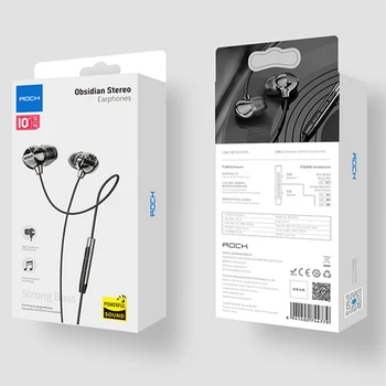 ROCK Zircon pro Vadu Austiņas Ausu Austiņas Ar Mikrofonu Stereo Bass Skaņas 3.5 mm Jack Earbuds Klausule iPhone Samsung Xiaomi