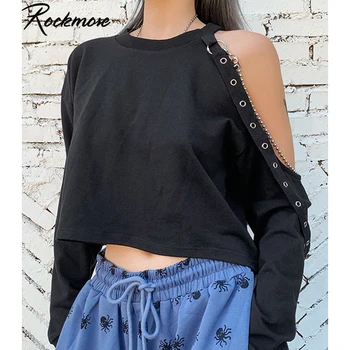 Rockmore Pie Pleca Sieviešu Krekls Plus Lieluma Harajuku Streetwear Apgriezts Hoodies Korejas Sviedri Femme Ziemas Pelēkā Vārna Rudens
