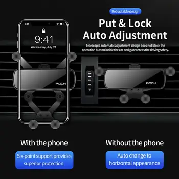 ROCKSPACE Auto Telefona Turētāju Regulējams Smaguma Mobilā Tālruņa Turētāju Automašīnas Gaisa Vent / CD Slots Mount Tālruņa Turētājs Stāvēt iPhone