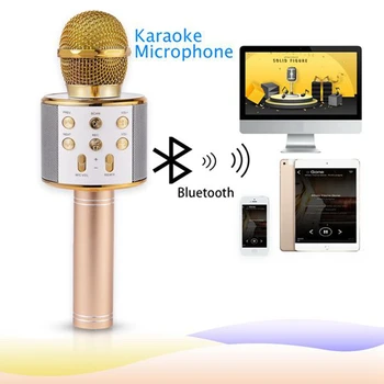 Rokas Bluetooth Bezvadu Karaoke mikrofons Tālruņa Spēlētājs MIC un Skaļruni, Ierakstīt Mūziku KTV mikrofons