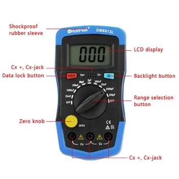 Rokas Digitālais Kapacitātes Mērītājs Kondensators Testeri Capacimeter Elektroniskās Auto 35ED