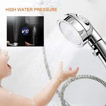 Rokas Dušas Galva, Augsta Spiediena Chrome 3 Spary, kurā ar ON/OFF Pauzes Slēdzis, Ūdens Taupīšanas Regulējams Luksusa Spa Detachab