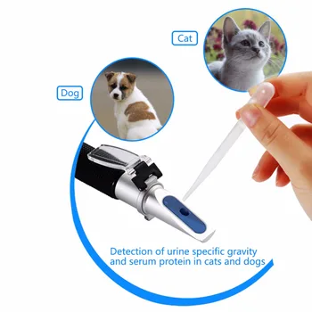 Rokas Pet Kaķu un Suņu Urīna īpatnējais svars ar Refraktometru Veterināro 2-14 G / Dl Refraktometru Pet Medicīnas Instrumentu ZGRC-300ATC