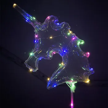Rokturi Led Ziemassvētku Eglīte Sirds Balons Gaismas Caurspīdīgu Unicorn Kāzas, Dzimšanas dienas svinības Rotājumi Mazulis LED Gaismas Balonu