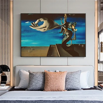 Roku, ar Salvador Dali Slaveno Mākslas Gleznu Druka Uz Kanvas Mākslas Plakāti un Izdrukas Sirreālisma sienas, Attēlus Dzīvojamā Istaba