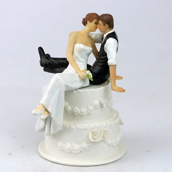 Romantiska Saldu Skūpstu, Pāris Kāzu Kūka Figūriņas Kāzu Kūka Rotājumi Smieklīgi Kūka Toppers OH014