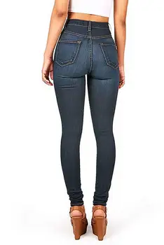 Romantisks sieviešu sexy augsta vidukļa džinsus XS-7XL plus lieluma biroja dāma gadījuma bikses skinny novājēšanu sieviešu džinsa zīmuli bikses