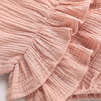 Romper 2019 Jaundzimušais Meitene Drēbes, Ruffles bez Piedurknēm Baby Romper Meitene Tutu tīrtoņa Krāsu 1gb Jumpsuit Tērpiem 0-24M