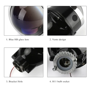 RONAN 3.0 Bixenon Miglas lukturi HID Projektora Objektīvs, H8, H9 H11 Spuldzes Zilā Laka HD stikla car styling pārbūvēt, uzlabot