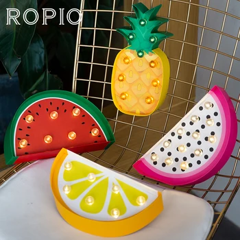ROPIO LED Nakts Apgaismojums, 3D Kartona Nakts Lampas Telts Neona Gaismas Kaktuss Putnu Augļu saldējums Galda Lampu Mājas Bērnu Dāvanu