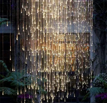 Rose gold ūdens piliens lustra Eiropas stila Luksusa viesnīcas projekts chandeleir Restorāns Virtuves Salu Lustra