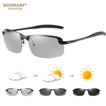 RoShari Jaunu photochromic Saulesbrilles vīriešiem augstākās kvalitātes All-weather Krāsas transportlīdzekļu Profesionālu vadīšanu, Saules brilles vīriešu brilles