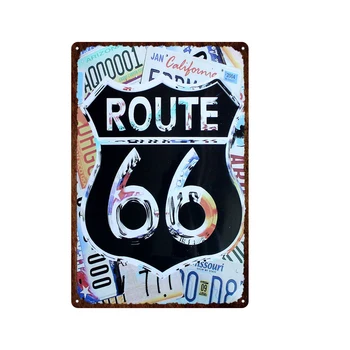 Route 66 Mātes Zemes Izkārtne Dekoratīvie Metāla Plāksne, Metāla, Sienu, Dekoratīvie Metāla Attēlu Dzelzs Plāksnes Retro Skārda Zīme Sienas Māksla