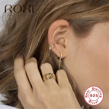 ROXI Modes Sieviešu auskariem Viena Smaile Auss Skrimšļa 925 Sterling Sudraba Earings Rotaslietas korejas Punk Stila Vīriešu Auskari
