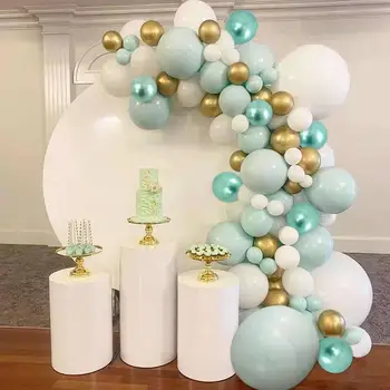 Rozā, Balta, Zaļa balona Vainags Macaron Balonu Aprites Komplekts Ak Baby Duša, Balonu Arkas, džungļi Baloons Puse, Dzimšanas dienas dekors Bērniem