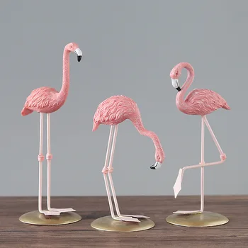 Rozā Flamingo Statuetes Pagalmā Rotājumu Amatniecības Apdares Objektus Mākslas Dāvanas Mājas Dekorēšanas Piederumi Dzīvojamā Istaba