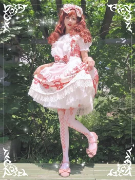 Rozā japāņu sweet lolita zeķubikses gudrs mežģīnes kawaii meitene zeķbikses loli cosplay gothic lolita zeķbikses, zeķes gudrs drukāšana
