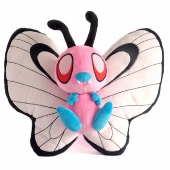 Rozā, Spīdīgas Butterfree 30cm anime Plīša Rotaļlieta pildījumu dzīvnieku Lelle bērniem