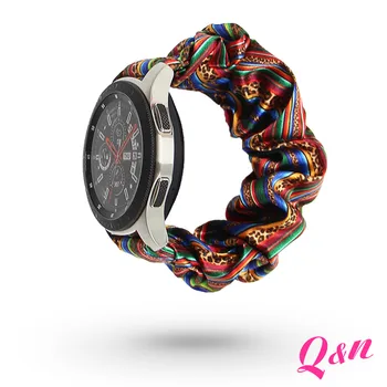 Rozā Vasaras Ziedu Samsung Watch Band 20mm 22mm Elastīgs Scrunchies Joslā Sieviete Šarmu Scrunchie Aproce Stiept Siksna