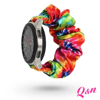Rozā Vasaras Ziedu Samsung Watch Band 20mm 22mm Elastīgs Scrunchies Joslā Sieviete Šarmu Scrunchie Aproce Stiept Siksna