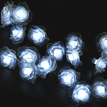 Rožu Ziedu Led String gaismas 2m 3m 5m 10m 20m Akumulatora pasaku vainags Ziemassvētku Gaismas Mājas, Dārza Pusi Atpūtas Dekoratīvie gaismas