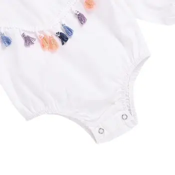 Rudens Bērnu Jaundzimušo Meiteņu Pušķis Dizaina Jumpsuit ar garām Piedurknēm Zīdaiņu Gadījuma Bodysuit Tērpos 0-24M