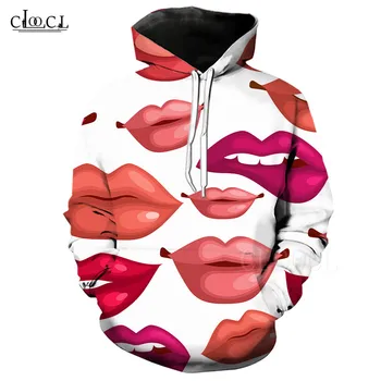 Rudens Harajuku Sexy Lūpām Hoodies Sieviešu Krekli Plus Lieluma garām Piedurknēm Lūpu 3D Iespiesti Sieviete Vīrietis Gadījuma Džemperi, Topi