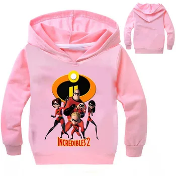 Rudens Modes Bērni apģērbu The Incredibles 2 Ģimenes Hoodies T krekls ar garām Piedurknēm ar Kapuci sporta Krekls Drēbes Mētelis Outwear