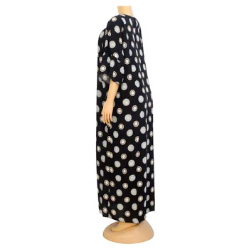 Rudens Pusi Piedurknēm Kleita Sievietēm Gadījuma O kakla Ziedu Drukāt Maxi Kleitas, Elegants Modes Boho Dāmu Apģērbu Āfrikas Mantija ar Šalli