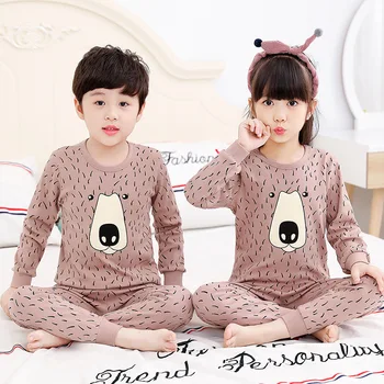 Rudens Ziemas Bērnu Pidžamas Komplekti Bērnu Meitene Drēbes Zēnu Pidžamas Meitenēm Pijamas Bērnu Sleepwear Bērnu ar garām Piedurknēm T-krekls+Bikses