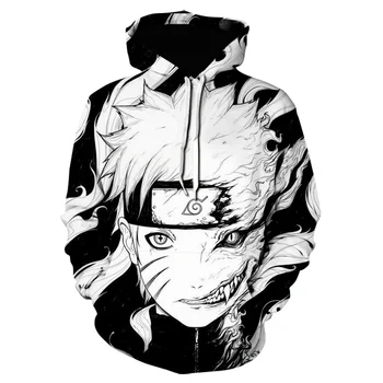 Rudens Ziemas Harajuku Anime Hoodies Naruto Atake Kakashi 3D Drukāšanas Džemperi sporta Krekls Hip Hop garām Piedurknēm Japāņu Streetwea
