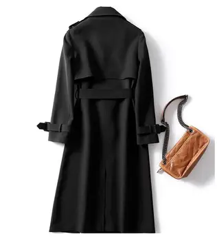 Rudens ziemas sievietes ikdienas tīrtoņa krāsas mētelis korejas biroja silts, elegants siksnas vintage mēteļi vējjaka top plus lieluma jakas