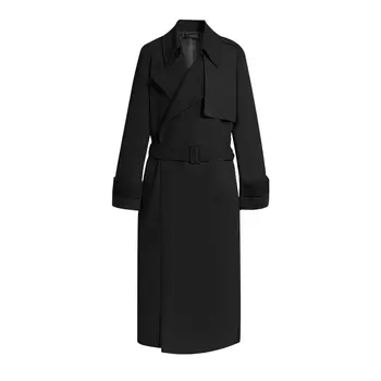 Rudens ziemas sievietes ikdienas tīrtoņa krāsas mētelis korejas biroja silts, elegants siksnas vintage mēteļi vējjaka top plus lieluma jakas