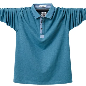 Rudenī vīriešu polo krekls Biznesa gadījuma augstas kvalitātes jaunatnes tīrtoņa krāsu atloks, polo krekls, Liela izmēra 5XL 6XL