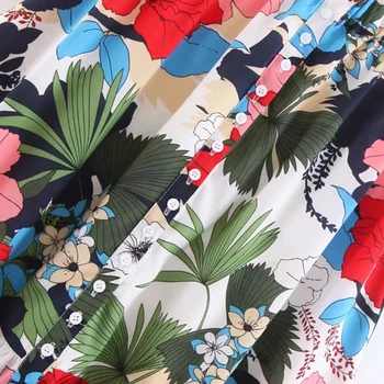 Ruffles sievietēm jaunu ziedu drukas svārki 2019. gada vasarā pludmale dāmas elegantas plisētās midi svārki boho meitenes augsta vidukļa svārki jupe femme