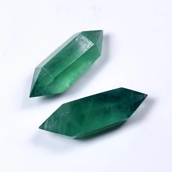 Runyangshi 1gb 40-50mm Dabas zaļā fluorite kristāla raw akmens slīpēšanas dubultā norādīja kristāla kolonnas Kristāla amatniecības