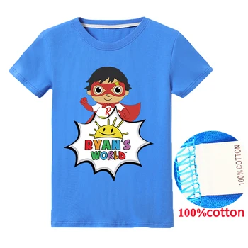 Ryan Rotaļlietas Pārskata 2020. Gada Vasaras Zēnu T-krekli Meitenēm Top Print Drēbes Toddler Bērniem Īsām Piedurknēm Bērnu t-veida Topi Apģērbi 2-15Y