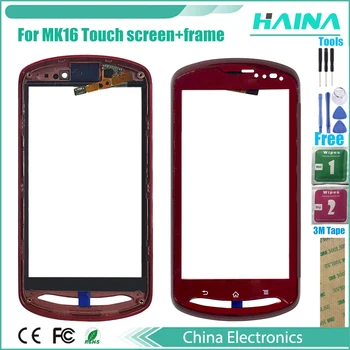 Rāmis + Touch Panelis Sony Ericsson Xperia Pro MK16 MK16a MK16i Touchscreen Digitizer Sensors Priekšējā Stikla ar 3Mtape