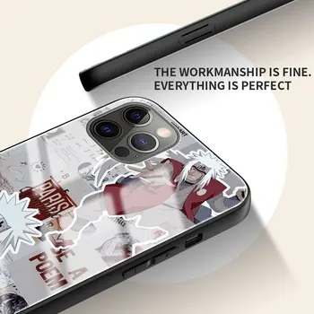 Rūdīta Stikla Tālrunis Lietā Par iPhone 12 Mini 11 Pro X XS Max XR SE 2020. gadam 7 8 6 6S Plus Naruto Uzumaki Karikatūra Segtu Coque Būtiska