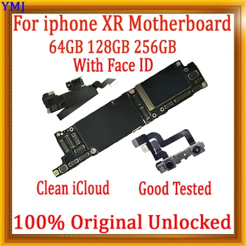 Rūpnīcas Atbloķēt iPhone XR Mātesplati 64GB, 128GB un 256 gb Oriģināls iPhone XR Mainboard ar Face ID/Seja ID