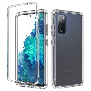 S30 2 in 1 Triecienizturīgs Bufera Telefonu Gadījumā Samsung Galaxy S20 S30 FE Plus Ultra TPU Pārredzamu Grūti GAB Aizmugurējo Vāciņu S20FE Gadījumā