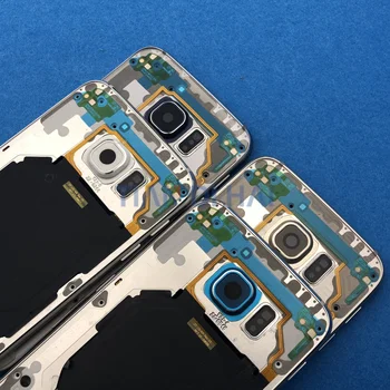 S6 Vidū Atpakaļ Rāmja Šasijas Plāksni Bezel Atpakaļ Mājokļu + SIM kartes ligzda Samsung Galaxy S6 G920 G920F Replacemenrt